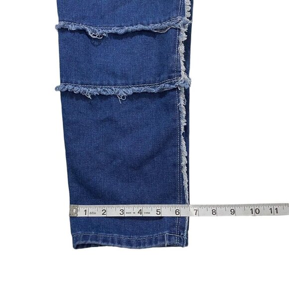 Shein Women Patchwork Medium Wash Dark Wash Denim Jeans Sz 31 x30 High-Rise - Picture 11 of 11